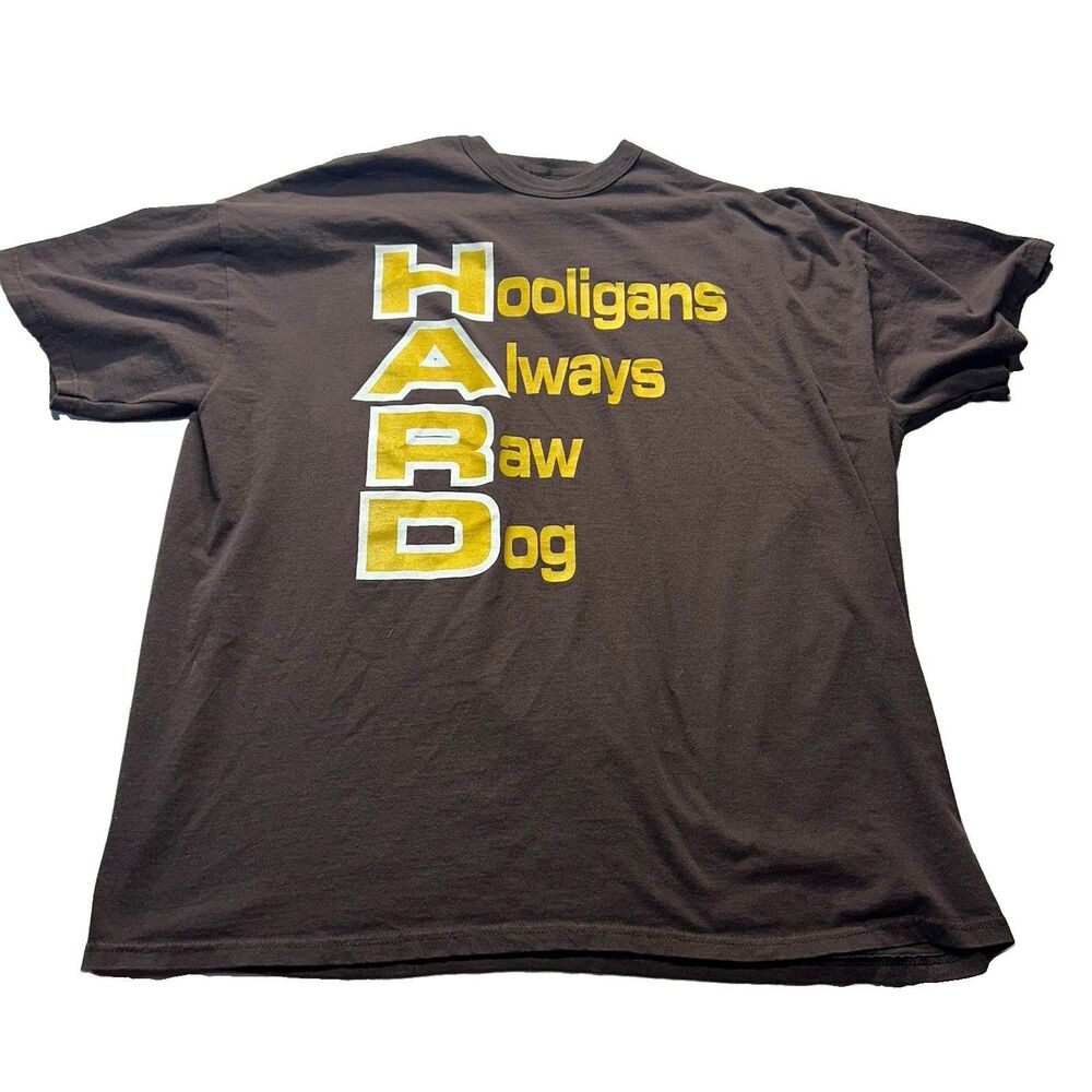 Russell Athletic NuBlend Men's 2XL Brown Graphic Print Crew Neck T-Shirt HARD